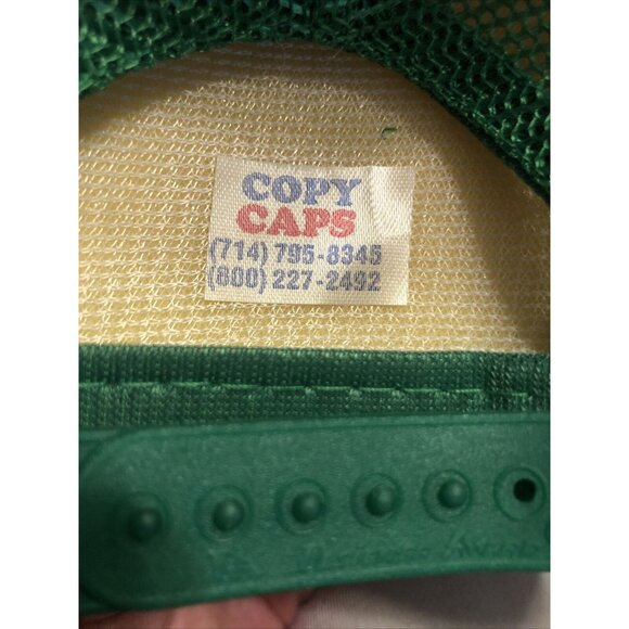 Associated Plastics, Inc Green White Mesh Snapback Trucker Cap Flat Bill Tall - Picture 6 of 6